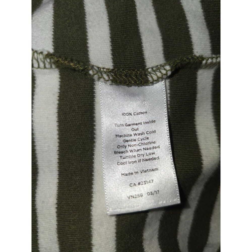 Striped Green & White Ruffle Sleeve Dress By Talbots Petites MP - Picture 5 of 5